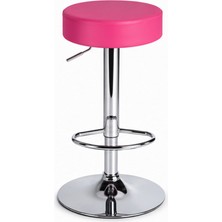 Bürocci Moni Bar Sandalyesi - Pembe - 9511Q0120 - Paslanmaz Krom Kaplı Metal Ayak