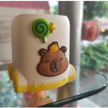 Ada Çanta Kırtasiye Capybara Figürlü Masaüstü Plastik Kalemlik Bej XR7333225