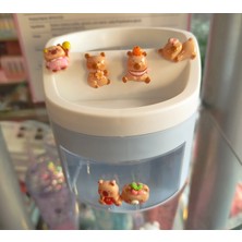 Ada Çanta Kırtasiye Capybara Figürlü Masaüstü Çekmeceli Plastik Kalemlik Organizer Mavi BE6630204
