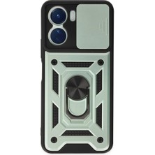 Starseven Y16 Kılıf Pars Lens Yüzüklü Silikon - Yeşil
