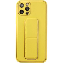 Starseven Iphone 12 Kılıf Coco Deri Standlı Kapak - Sarı