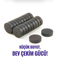 Sermet Süs Dünyası 50 Adet 12 x 3 mm Yuvarlak Mıknatıs Süsleme Mıknatısı Magnet