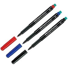 Faber-Castell Multimark Permanent M Asetat Kalemi 1.0 mm 3 Renk 3'lü Set ile Solmayan Renkler