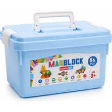 Magblock 86 Parça Manyetik Yapı Blokları - Çocuklar Için Eğitici - Geliştirici Oyun Seti - Tamamı mıknatıslı - 12 farklı şekil