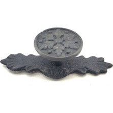 sbodurhome Antika Tarz Dekoratif Pirinç Çiçek Düğme - 27X70 Mm, Oksit