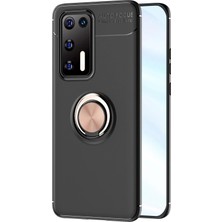 Durukar®  Huawei P40 Kılıf Range Yüzüklü Silikon - Siyah-Gold