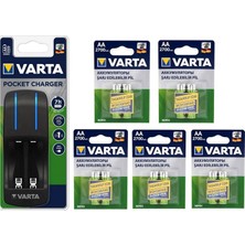 Varta Pocket 4lü Şarj Cihazı + 10 Adet 2700 mAh AA Şarj Edilebilir Pil 1,2 V