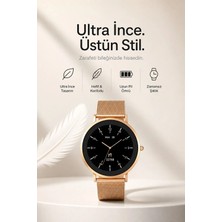 Fro LW43 Gold Kasa 43 mm Gold Çelik Hasır Kordon Akıllı Saat