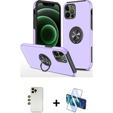 Pileli Store Pilelistore™ iPhone 12 Pro Max Kılıf Odak Form Prime - Siyah 3D Antistatik Seramik Nano Ekran Koruyucu + Shine Kamera Lens - Gd
