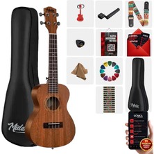 Midex CT-24MC Set Maun Concert Ukulele (Capo Metod Nota Sticker Askı Pena)