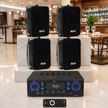 Lastvoice Black Wall Small Paket-2 Hoparlör ve Anfi Ses Sistemi Seti (1 ANFİ + 4 HOPARLÖR)