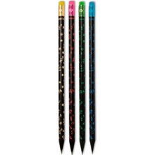 Faber-Castell Siyah Renkli Silgili Yuvarlak Kurşun Kalem 1 Adet Lata Ölçülerle