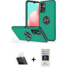 Pileli Store Pilelistore™ Galaxy A72 Kılıf Odak Form Prime - Siyah 5d Hayalet Cam Ekran Koruyucu + Kamera Lens Koruma Cam - Sf