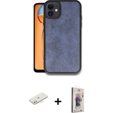 Marsilyan™- iPhone 11 Kılıf Kıvılcım Işık Serisi - Siyah Bilvis 3D Cam Ekran Koruyucu + Renkli Kamera Lens Koruma Cam - Sı