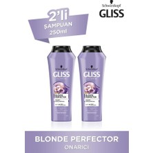 Gliss Blonde Perfector Mor Şampuan 250 ml x 2 Boyalı ve Kuru Saçlar İçin Bakım Yapıcı Etki