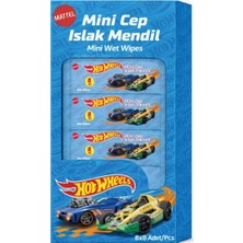 tp Buğz Hot Wheels Islak Mini Cep Mendili 8'li