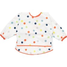 IKEA Bebek Mama Önlüğü 37x34 cm Cırt-Cırtlı Bantlı Uzun Kollu Yumuşak Polyester Beyaz