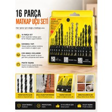 Kym Kaya Yapı Market 16 Parça Matkap Ucu Seti – Çok Amaçlı Profesyonel Delme Uçları (Ahşap, Metal, Beton)