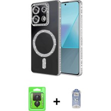 Marsilyan™- Redmi Note 13 Pro 4g Kılıf Zirve Doku Prime - Siyah Joko Magic 5d Cam + Raze Metal Kamera Lens - Sh
