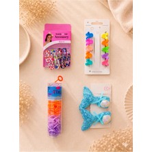 Asel Aksesuar 21 Parça Mega Saç Tokası Seti 10 Büyük + 10 Mini Toka + 1 Kutu Perma Lastik Farklı Renk Seçenekli
