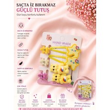Asel Aksesuar 7'li Set Sevimli Ayıcık Figürlü Iz Bırakmayan Kız Çocuk Çıt Çıt ve Mandal Toka Seti Farklı Renk Seçenekli