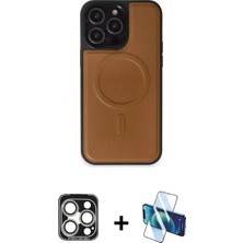 Marsilyan™- iPhone 15 Pro Max Kılıf Zirve Işık Serisi - Siyah 3D Antistatik Seramik Nano Ekran Koruyucu + Pvd Metal Kamera Lens - Gs