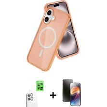 Marsilyan™- iPhone 16 Kılıf Nova Asil Prime - Siyah 3D Antistatik Mat Seramik Nano Ekran Koruyucu + Raze Metal Kamera Lens - Bz