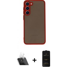 Marsilyan™- Galaxy S23 Plus Kılıf Ahenk Çizgi Serisi - Siyah 6d Antistatik Mat Seramik Hayalet Nano Ekran Koruyucu + Kamera Lens Koruma Cam - Sf