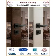 Çelebi Prizma Rozetli İç Kapı Kolu - Mat Siyah - Orjinal Ürün - Wc Banyo