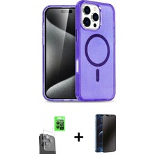 Marsilyan™- iPhone 16 Pro Kılıf Nova Asil Prime - Siyah 3D Antistatik Hayalet Cam Ekran Koruyucu + Raze Metal Kamera Lens - Sh