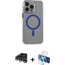 Marsilyan™- iPhone 15 Pro Max Kılıf Odak Form Özel Seri - Siyah 3D Antistatik Seramik Nano Ekran Koruyucu + Raze Metal Kamera Lens - Gs
