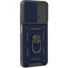 Colezium Po M4 Pro 4g Kılıf Pars Lens Yüzüklü  - Lacivert