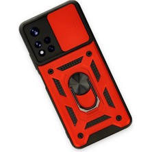 Colezium Note 11T Kılıf Pars Lens Yüzüklü  - Kırmızı