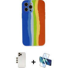 Pileli Store Pilelistore™ iPhone 12 Pro Kılıf Yadigar Çizgi - Siyah 3D Antistatik Seramik Nano Ekran Koruyucu + Shine Kamera Lens - Gd