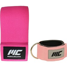 Musclecloth Ankle Cuff + Loop Band Seti Pembe
