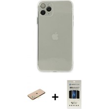 Pileli Store Pilelistore™ iPhone 11 Pro Kılıf Ahenk Doku - Siyah 5d Hayalet Cam Ekran Koruyucu + Renkli Kamera Lens Koruma Cam - Sı