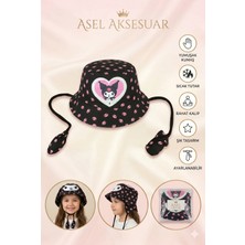Asel Aksesuar Kulak Korumalı Bağcıklı Sevimli Karakter Baskılı Çocuk Kova Şapka Farklı Renk Seçenekli