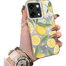 HONTINGA Oppo Reno 14 Pro 5g ile Uyumlu Kılıf Silikon Kenar Sert Arka Kamera Koruyucu Basitlik Anti Düşme Kamera Korumalı Limon Desen Couple Telefon Kılıfı Kadın ve Erkek Için Uygundur K1-1336