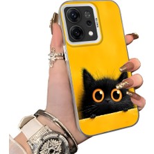 HONTINGA Oppo Reno 14 5g ile Uyumlu Kılıf Silikon Kenar Sert Arka Kamera Koruyucu Basitlik Anti Düşme Kamera Korumalı Kedi Desen Couple Telefon Kılıfı Kadın ve Erkek Için Uygundur K1-1337