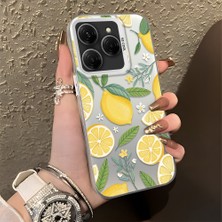 HONTINGA Tecno Spark 20 Pro ile Uyumlu Kılıf Silikon Kenar Sert Arka Kamera Koruyucu Basitlik Anti Düşme Kamera Korumalı Limon Desen Couple Telefon Kılıfı Kadın ve Erkek Için Uygundur K1-1336