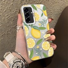 HONTINGA Samsung Galaxy A36 5g ile Uyumlu Kılıf Silikon Kenar Sert Arka Kamera Koruyucu Basitlik Anti Düşme Kamera Korumalı Limon Desen Couple Telefon Kılıfı Kadın ve Erkek Için Uygundur K1-1336