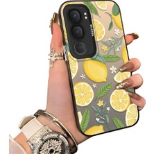 HONTINGA Vivo Y31 5g ile Uyumlu Kılıf Silikon Kenar Sert Arka Kamera Koruyucu Basitlik Anti Düşme Kamera Korumalı Limon Desen Couple Telefon Kılıfı Kadın ve Erkek Için Uygundur K1-1336