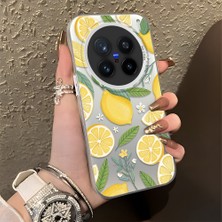HONTINGA Vivo X200 Pro ile Uyumlu Kılıf Silikon Kenar Sert Arka Kamera Koruyucu Basitlik Anti Düşme Kamera Korumalı Limon Desen Couple Telefon Kılıfı Kadın ve Erkek Için Uygundur K1-1336
