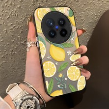 HONTINGA Vivo X200 Pro ile Uyumlu Kılıf Silikon Kenar Sert Arka Kamera Koruyucu Basitlik Anti Düşme Kamera Korumalı Limon Desen Couple Telefon Kılıfı Kadın ve Erkek Için Uygundur K1-1336
