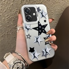 HONTINGA Oppo A3 4g ile Uyumlu Kılıf Silikon Kenar Sert Arka Kamera Koruyucu Basitlik Anti Düşme Kamera Korumalı Yıldız Desen Couple Telefon Kılıfı Kadın ve Erkek Için Uygundur K1-1338
