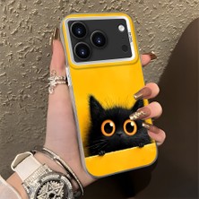 HONTINGA iPhone 17 Pro Max ile Uyumlu Kılıf Silikon Kenar Sert Arka Kamera Koruyucu Basitlik Anti Düşme Kamera Korumalı Kedi Desen Couple Telefon Kılıfı Kadın ve Erkek Için Uygundur K1-1337