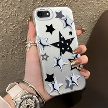HONTINGA iPhone 7 ile Uyumlu Kılıf Silikon Kenar Sert Arka Kamera Koruyucu Basitlik Anti Düşme Kamera Korumalı Yıldız Desen Couple Telefon Kılıfı Kadın ve Erkek Için Uygundur K1-1338