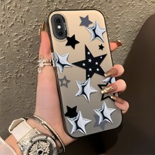 HONTINGA iPhone x ile Uyumlu Kılıf Silikon Kenar Sert Arka Kamera Koruyucu Basitlik Anti Düşme Kamera Korumalı Yıldız Desen Couple Telefon Kılıfı Kadın ve Erkek Için Uygundur K1-1338