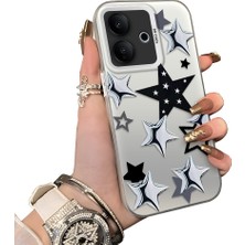 HONTINGA Vivo V60 Lite 5g ile Uyumlu Kılıf Silikon Kenar Sert Arka Kamera Koruyucu Basitlik Anti Düşme Kamera Korumalı Yıldız Desen Couple Telefon Kılıfı Kadın ve Erkek Için Uygundur K1-1338