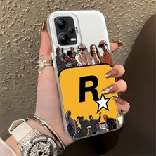 HONTINGA Poco X5 5g ile Uyumlu Kılıf Silikon Kenar Sert Arka Kamera Koruyucu Basitlik Anti Düşme Kamera Korumalı Rockstar Games Desen Couple Telefon Kılıfı K1-1339